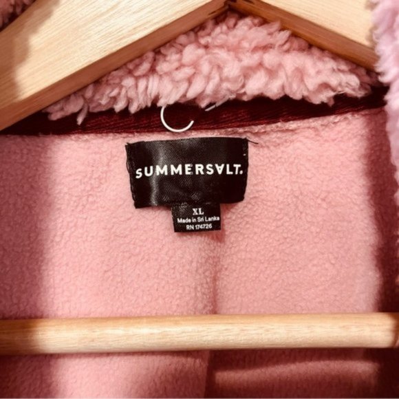 Summersalt The Cozy High Pile Eco Fleece 1/2 Zip XL Pink Sky & Pinot - Picture 2 of 6